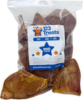 123 Treats Pig Ears for Dogs - (12 Count) 100% Natural, Long Lasting & Highly Digestible Chew Treats, Single Ingredient, Slow Baked, Great for Puppy, Large & Medium Dogs