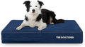 The Dog’s Bed Orthopedic Memory Foam Dog Bed for Large Dogs, Waterproof Washable Cover, Anti-Slip Base, Calming Surface – CertiPUR-Certified Foam, Real Blue Denim, 6 Inch Thick
