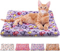 Tuanse 4 Pack Ultra Soft Dog Cat Bed Mat Small Animal Guinea Pig Bed with Cute Print Reversible Fleece Dog Crate Kennel Pad Cozy Washable Thickened Hamster Pet Beds Mat(21 x 14 Inches,Vivid Color)