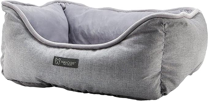 Nandog Pet Linen Bed (Light Gray)