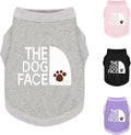 Personality Canine Attire: Soft, Lightweight Cotton Dog Clothes with 'The Dog Face' Print. Small and Medium Breeds, Perfect for Everyday Wear, Comfortable and Breathable Dog Shirt Grey 4XL