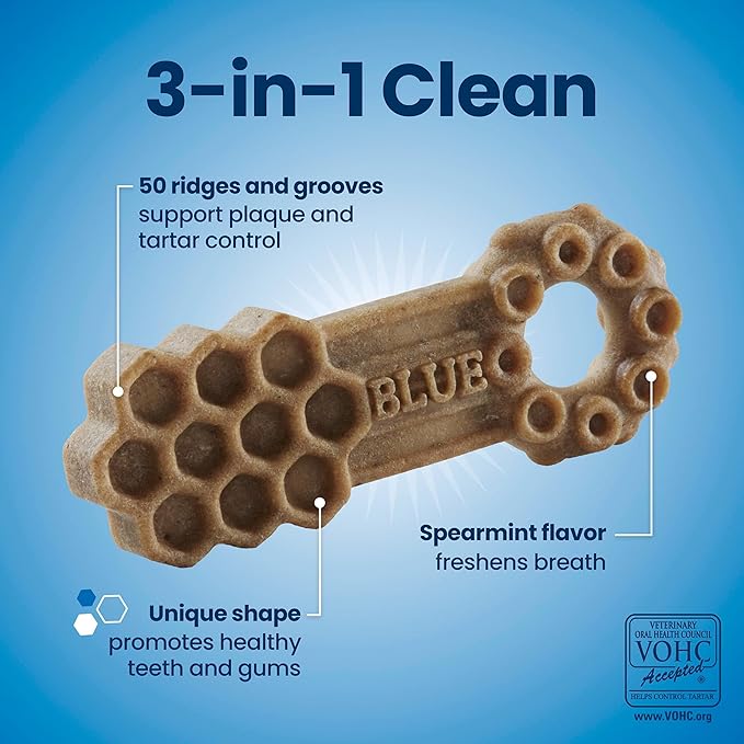 Blue Buffalo Dental Chews Medium Natural Dog Treats, Chicken & Spearmint 23-oz Bag (28 Count)