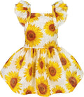 Fitwarm Dog Sunflower Dress, Dog Clothes for Small Dogs Girl, Pet Cat Apparel, White, Yellow, Red, Large