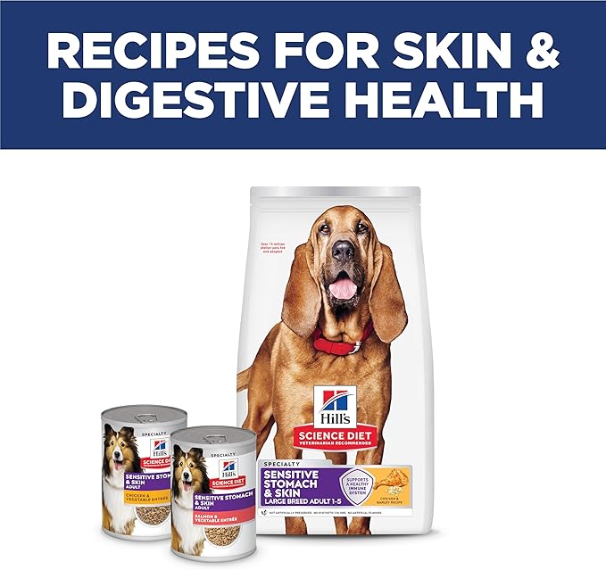 Hill's Science Diet Adult 1-5 Large Breed Sensitive Stomach & Skin Dry Dog Food, Chicken, 30 lb. Bag
