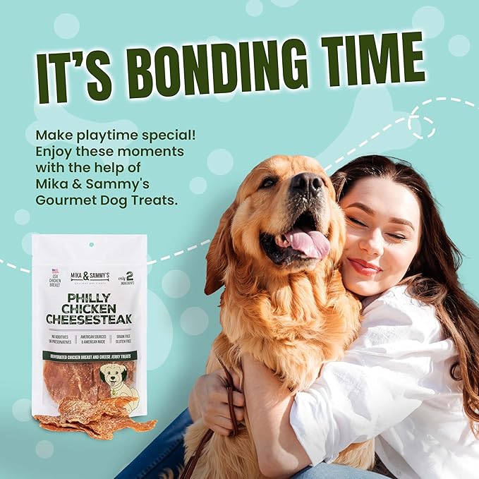 Mika & Sammy's Gourmet Jerky Dog Treats Made in The USA. (Chicken Cheese 5 0z)