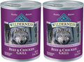 Blue Buffalo Wilderness Adult Wet Dog Food,High-Protein & Grain-Free,Made with Natural Ingredients,Beef & Chicken Grill,12.5-oz Cans,(Pack of 24)