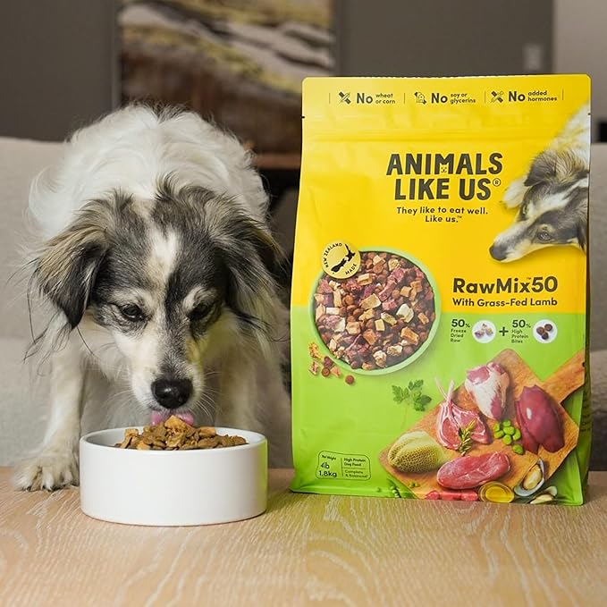 Raw Freeze Dried Dog Food RawMix50 Premium Grass-Fed Lamb Recipe, Protein Rich, Includes Kibble, Non-GMO, No Wheat or Corn, 4 lbs