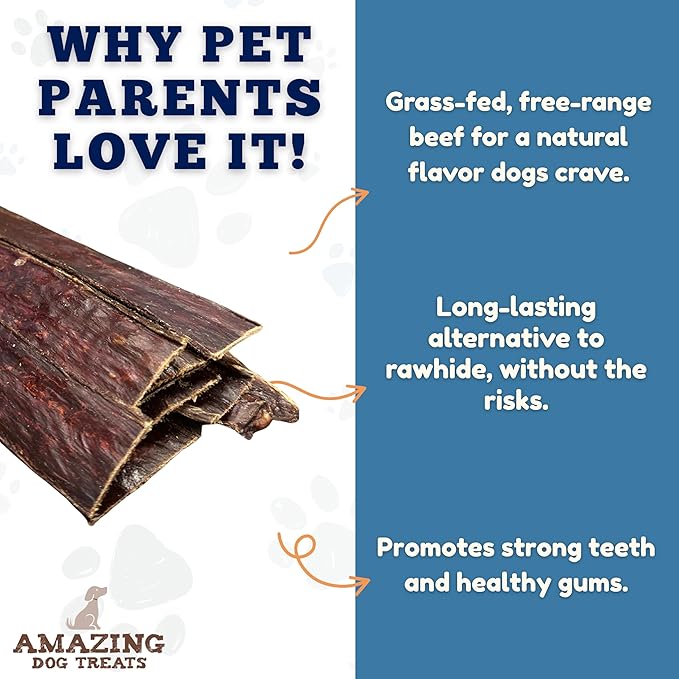Amazing Dog Treats - Beef Esophagus Jerky for Dogs (10-12 Inch - 30 Pc/Pack) - Gullet Dog Chews