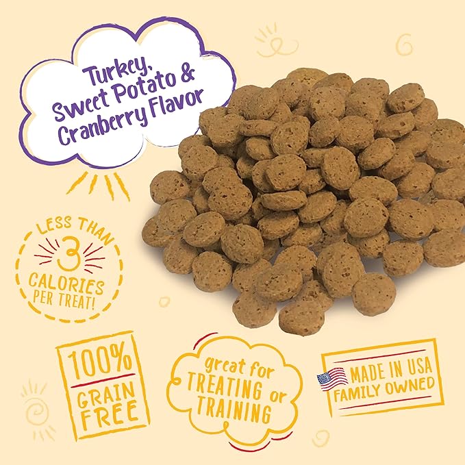 Charlee Bear Crunchy Dog Training Treats, Low Calorie (3 Kcal), Grain Free Natural Mini Dog Treats for Puppies, Small, Medium & Large Dogs, USA Made, Healthy 2 Flavor Variety Pack 8oz (4-Pack)