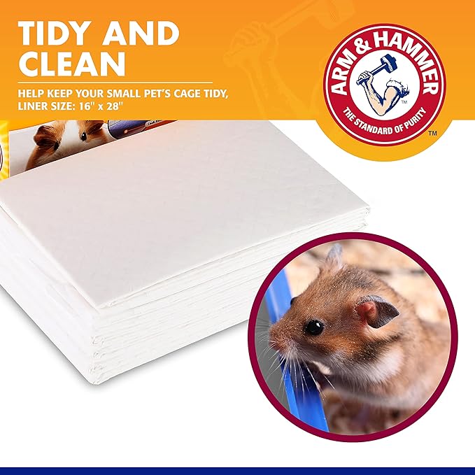 Arm & Hammer for Pets Super Absorbent Cage Liners for Guinea Pigs,Hamsters,Rabbits & All Small Animals | Best Cage Liners-for Small Animals,Small-Animal Pet Products,7 Count (Pack of 2)