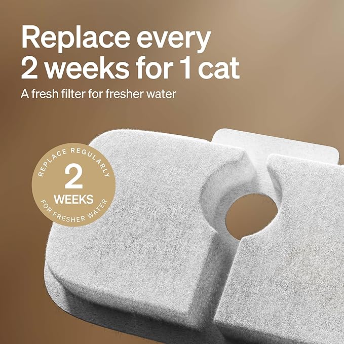 Bundle of PETLIBRO Cat Water Fountain with 8 Packs Pet Fountain Filters & Sponges, 2.5L/84oz Dockstream Water Fountains for Cats Indoor, Cat Fountain with Stainless Steel Tray,