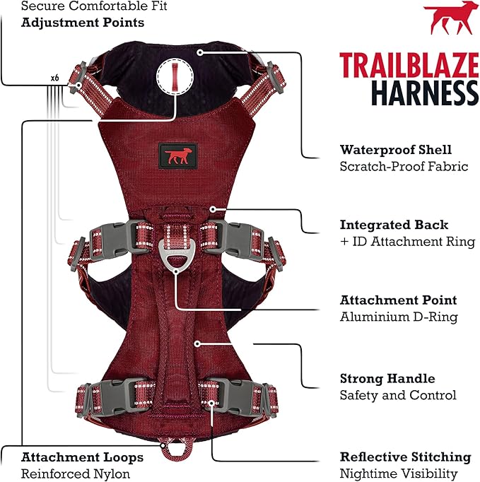 Tuff Pupper Escape Proof Dog Harness for Small Dogs | No Pull Lightweight Adjustable Harness | No Escape Multifunctional Outdoor Pet Gear | Strong Durable Breathable | Secure Comfortable Fit