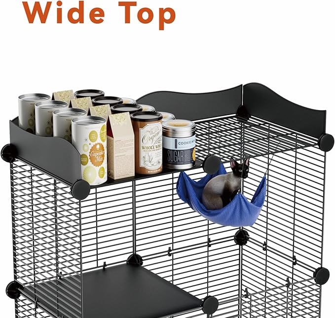 STILLCOVE 2 Tier Cat Cage Indoor, Big Wire Cat Cage Kennels Enclosures DIY Playpen Crates, Pet Pen C&C Cage for 1-2 Cats Kittens