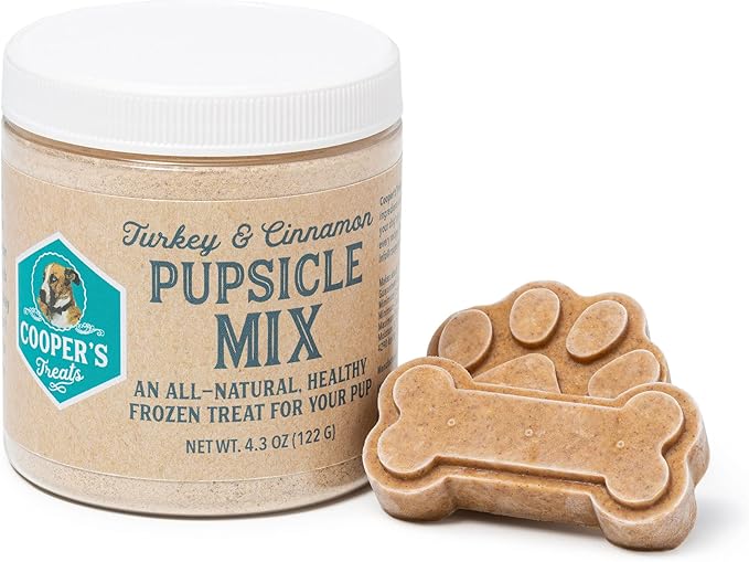 Cooper's Treats Pupsicle Mix - Make Your Own Dog Treats - 4.3oz Turkey and Cinnamon - Pupsicle Refills, Pup Ice Cream, Pupicle Dog Treat Kit