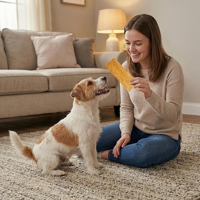 Fieldcrest Farms Nothin to Hide Flip Chips Dog Chews - Natural Rawhide Alternative Treats for Dogs, Collagen Based Snack for Moderate Chewers Up to 35lbs, Peanut Butter Flavor -1 Pack (8 Chips)