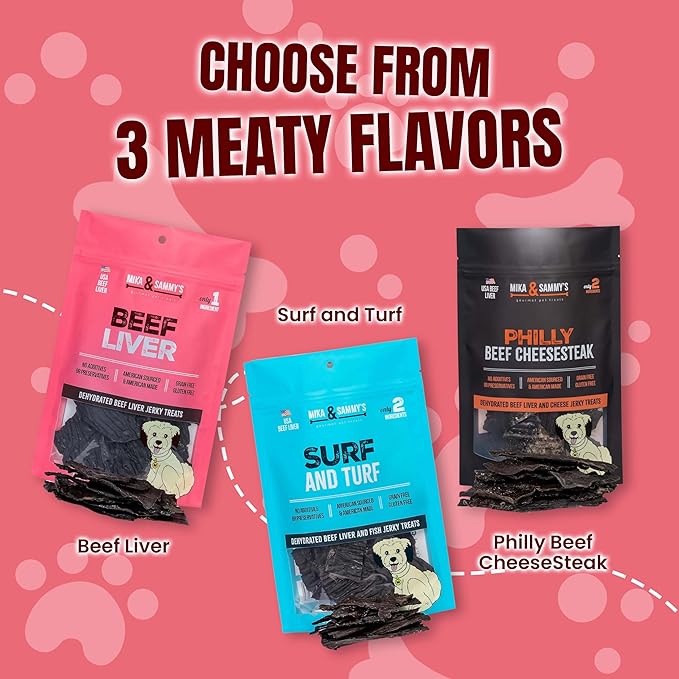 Mika & Sammy's Gourmet Beef Liver Jerky Dog Treats Made in The USA. (Beef Liver 12 Oz)