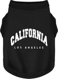 Discover Cozy Cotton Canine Wear: Soft, Lightweight, and Breathable Dog Shirt Vest with Eye-Catching Graphics(California), Keeping Your Furry Friend Warm and Comfy! Black XXL