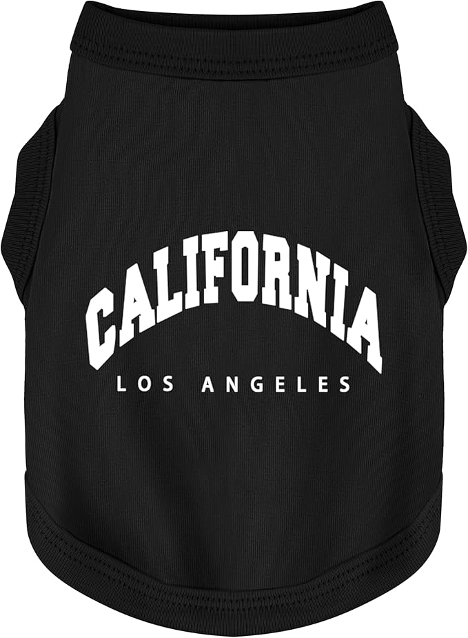 Discover Cozy Cotton Canine Wear: Soft, Lightweight, and Breathable Dog Shirt Vest with Eye-Catching Graphics(California), Keeping Your Furry Friend Warm and Comfy! Black 4XL