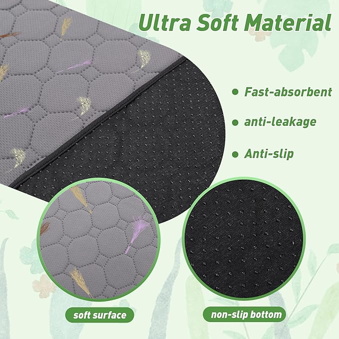 2Pcs Guinea Pig Cage Liners,Guinea Pig Fleece Cage Liners28''X28'' Super Absorbent Washable Pee Pads Reusable for Rabbit Hamster Chinchilla