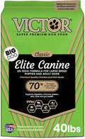 VICTOR Super Premium Dog Food – Elite Canine Dry Dog Food with Chicken & Fish Meal – 25% Protein, 14% Fat, Gluten Free – for Large Breed Dogs & Puppies, 40lbs