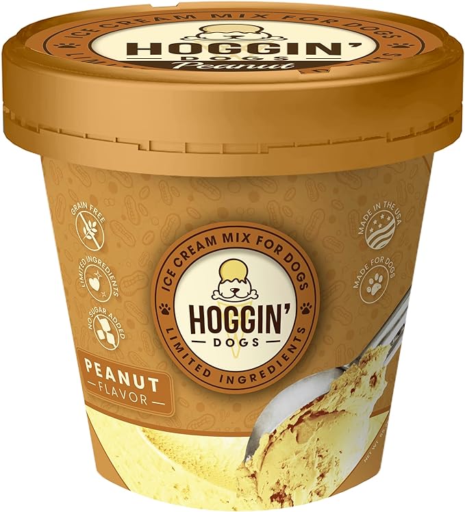 Puppy Cake Hoggin' Dogs Ice Cream Mix - Just Add Water and Freeze, No Sugar Added, Gifts for Dogs, All Natural, Peanut Flavor, 4.65 oz - Made in USA