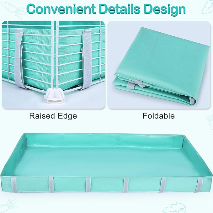 Glittme Guinea Pig Cage Liner, Waterproof Liner for Guinea Pigs, Guinea Pig Bedding with Tarp Bottom for Grid Cage, Cage Liners for Guinea Pig, Bunny, Hamster, Rabbit,Not Include Cage,47 * 24 inches
