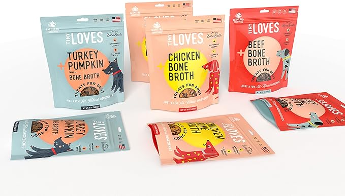 Farmland Traditions Tiny Loves Jerky Trainer Treats for Dogs w/Bone Broth (Beef, 5 oz.)