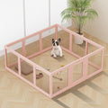 Clear Acrylic Dog Playpen Indoor, Puppy Cat Small Pet Play Pen, Pet Cat Playpen for Rabbits, Dog Fence Crate Kennel Whelping Cage (Pink, 12 Panel)