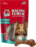 Country Kitchen Bacon Femur, Rawhide Free Dog Chews, Natural Ingredients, Made in The USA, 8.7 oz, 4 Count