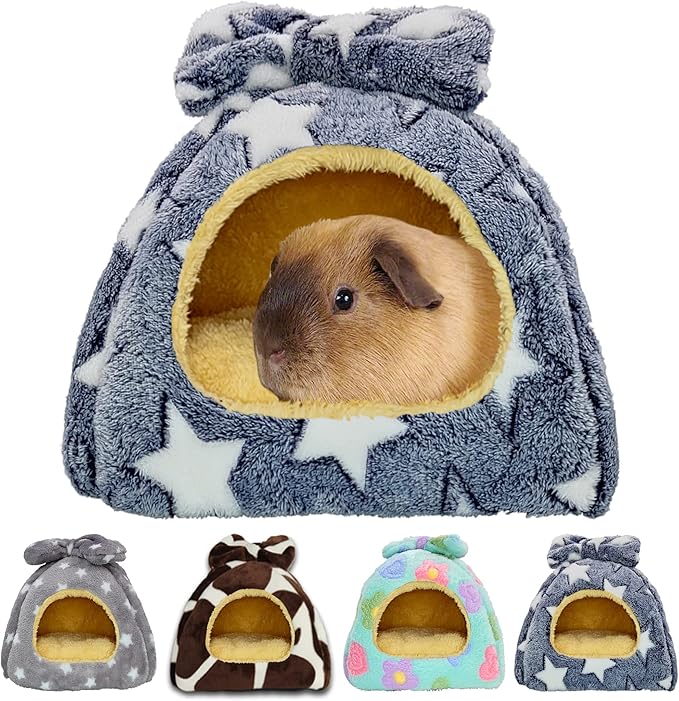 Guinea Pig Bed, Guinea Pig Warm Hideout House Accessories Cozy Bed for Small Animals Hamsters Chinchillas Dwarf Bunnies Hedgehogs. L,Greystars