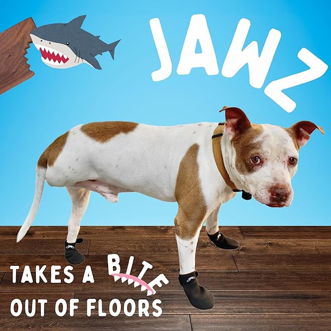 WALKABOUT JAWZ Traction Booties – Anti-Slip Dog & Cat Paw Protectors for Slippery Hardwood Floors, Lick Sores, Senior Pet Grip Boots to Treat Muscle Weakness, Arthritis, IVDD, CCL, TPLO Recovery (ML)