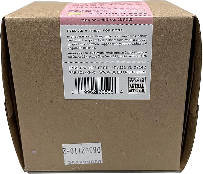 Bubba Rose Biscuit Company: Pink Dog Birthday Baby Cake - Crunchy Biscuit Texture - Natural Gourmet Pet Treat - Dog Cake - 3 inch 1 Count - Made in The USA