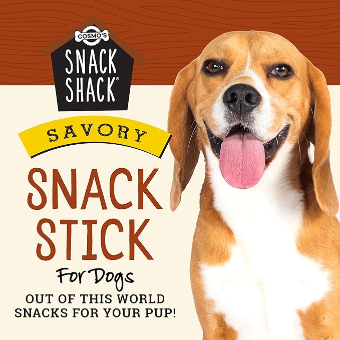 Cosmo's Snack Shack Pork Meat Sticks for Dogs - Savory Flavor - All Natural Dog Treat - Made in USA (24 Count Pack of 1)
