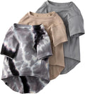 Toby II - The Perfect Tee, 3 Pack Short Sleeve Pet T-Shirt 100% Organic Cotton Tees Clothes for Small, Medium, Large Dogs, Black Sand Tie Dye, X-Large (55-80 lbs)