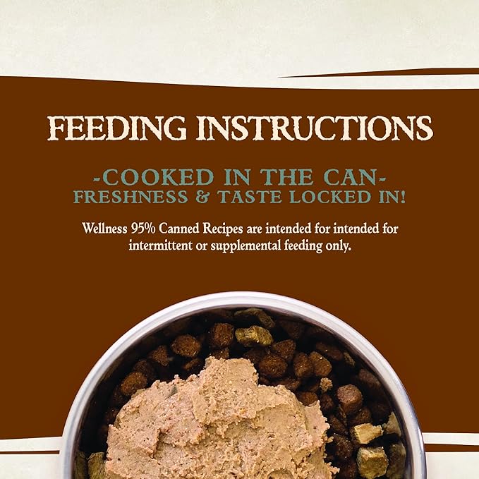 Wellness 95% Beef Natural Wet Grain Free Canned Dog Food, 13.2-Ounce Can (Pack of 12)