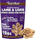 TRMC Real Meat Dog Treats - 12oz Bag of Bite-Sized Air-Dried Lamb & Liver Jerky for Dogs - Grain-Free Jerky Dog Treats Made up of 95% Free-Range, Grass Fed Lamb - All-Natural Dog Treats