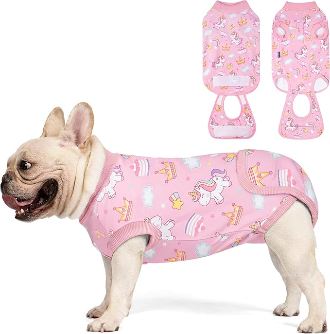 cyeollo Recovery Suit for Dogs Surgery Suit Female Spay Soft Pet Onesie Bodysuit After Sugery Male Dog Neuter Pet Clothes Small Medium Dogs Surgical Recovery Shirt, Unicorn L