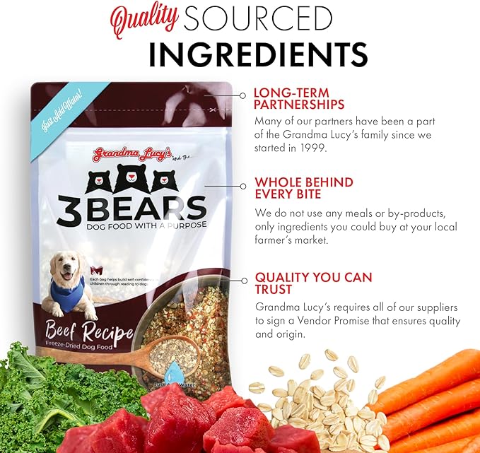 3 Bears Beef Dog Food - 8lb