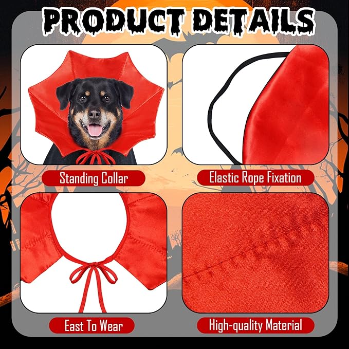 Dog Halloween Costume Dog Vampire Costume Funny Pet Vampire Devil Cape Cloak Halloween Costumes for Small Medium Large X-Large Dogs Pets (X-Large)