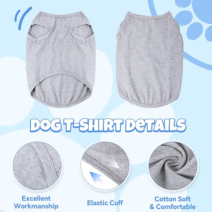 Hillban 9 Pcs Dog Shirts for Small Dogs Colorful Summer Sleeveless Dog T Shirts Stretchy Cute Blank Puppy Tank Top Cotton Breathable Pet Vest Comfort Dogs Clothes Pet Outfit for Daily Wear