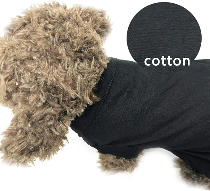Puppy Clothes for Small Dogs & Cats, Comfortable Summer Shirts & Vests, Soft Cotton Tops (Black S)
