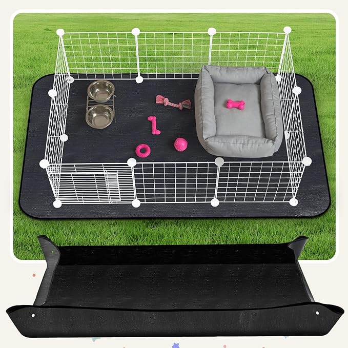 Abbylike 2Pcs Waterproof Pet Playpen Mat 59"x39" Guinea Pig Cage Liner Tarp Bottom Reusable Base for Rabbits, Bunny, Ferrets and Other Small Animals