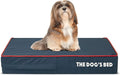 The Dog’s Bed Orthopedic Memory Foam Dog Bed for Small Dogs, Waterproof Washable Cover, Anti-Slip Base, Calming Surface – CertiPUR-Certified Foam, Blue with Red Trim, 4 Inch Thick