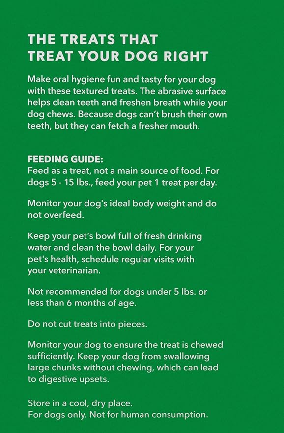 Amazon Basics Dental Dog Treats to Help Clean Teeth & Freshen Breath for Tiny Dogs, Unflavored, Per Pack: 130 Count, 2.25 pounds (Previously Wag)