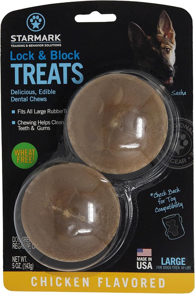Starmark Lock & Block Chicken Dog Treat Large