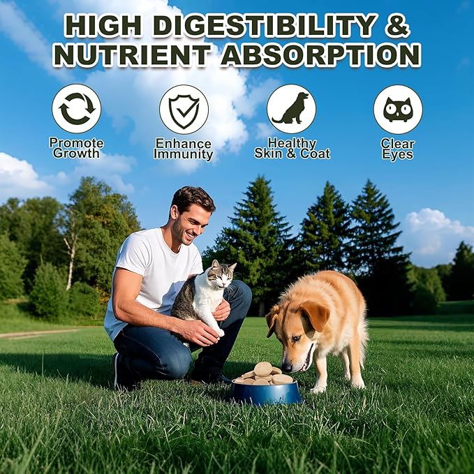 Freeze Dried Beef Patties Dog Cat Treats - Beef Liver & Egg Yolk Natural Recipe Pet Snacks,High Protein,Grain-Free (20 PC)