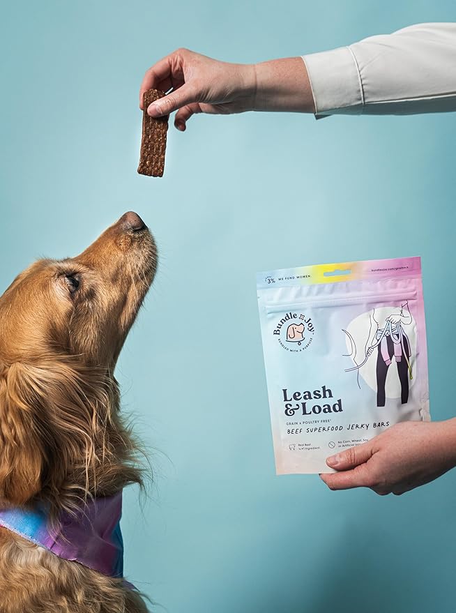 Bundle x Joy Leash & Load Beef Jerky for Dogs - 5 Oz (6-Pack), Natural Superfood - Corn, Poultry, Soy & Grain Free Beef Dog Treats Made in USA Only