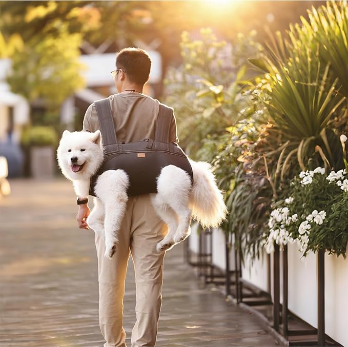 Dog Lift Harness Backpack Carrier for Large Dogs, Full Body Sling with Handle, Dog Harness for Joint Injuries, Arthritis, Ideal for Stairs, Elderly Dogs (Large 20-29 LBS)