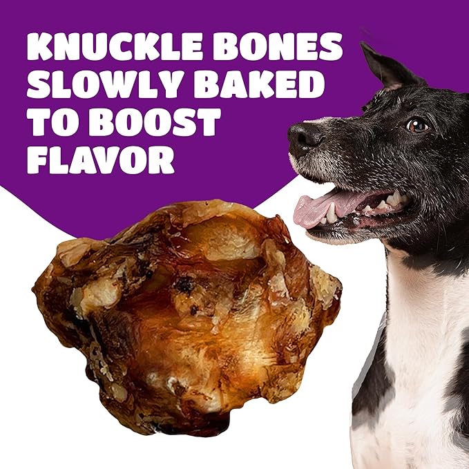 Dog Bones for Aggressive Chewers, Knee Caps for Dogs, Beef Bones for Large Dogs, Medium, and Small, Long Lasting Knee Bone for Dog, 10 Count