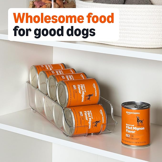 Amazon Basics Wet Dog Food, Meaty Loaf, Filet Mignon Flavor, Made with Real Chicken and Beef, 13.2 oz can (Pack of 12)